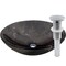 Novatto Coffee Marble Vessel Sink and Chrome Umbrella Drain NOSV-CMCH - alternate 1